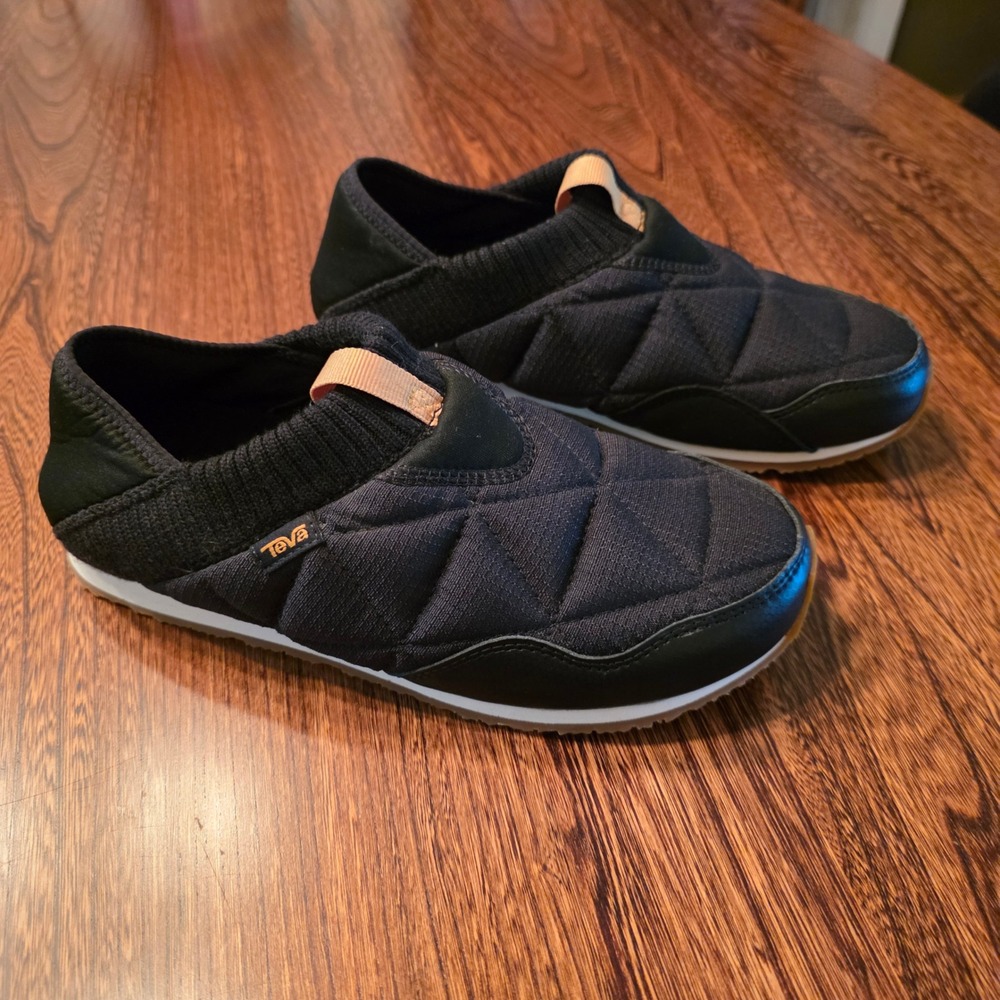 Teva ReEmber Black Quilted Slip On Camp Shoes Moccasins 1125471 Womens 8